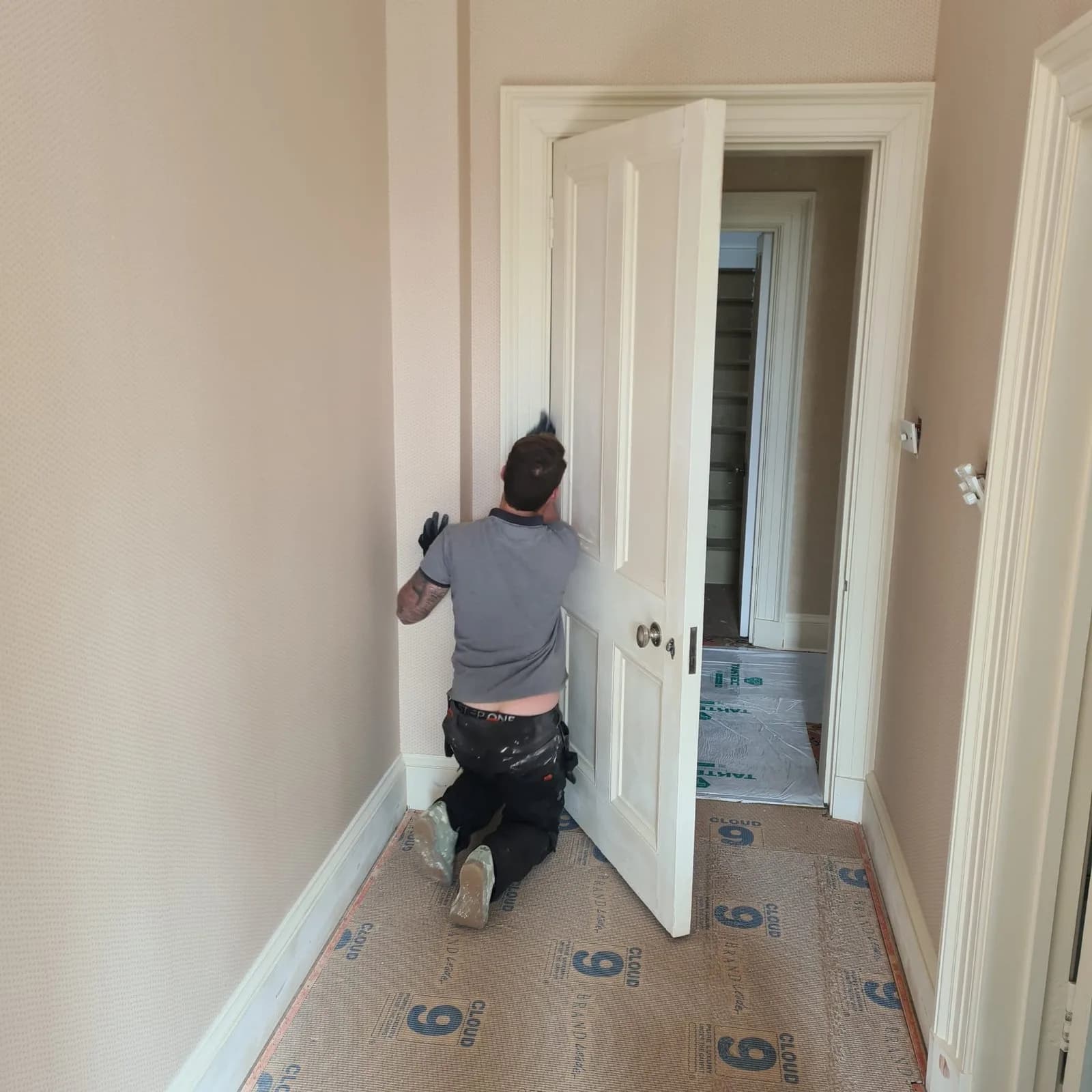 Spray finished cabinetry and woodwork by the Bourne Decorators bespoke spraying unit
